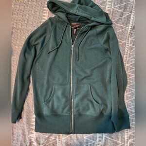 Victoria Secrets oversized zip up hoodie Size XS green